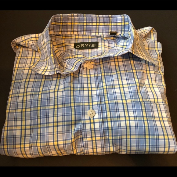Men’s Orvis Button Down Dress Shirt Plaid - Picture 4 of 4